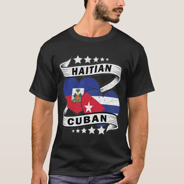 Camiseta Bandera De Haití Y Cuba (Anverso)