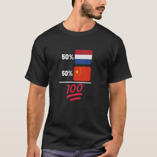 Camiseta Bandera de herencia combinada china más holandesa
