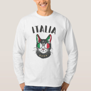 Camiseta Bandera de hincha italiana de mascota de gato de f