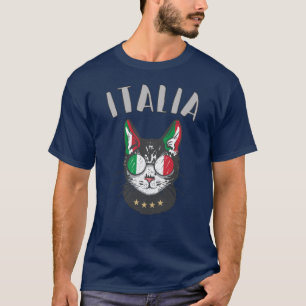 Camiseta Bandera de hincha italiana de mascota de gato de f