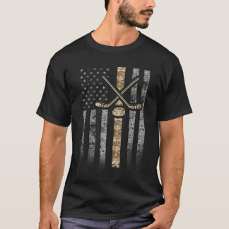 Camiseta Bandera de hockey de camuflaje desierto de hockey 