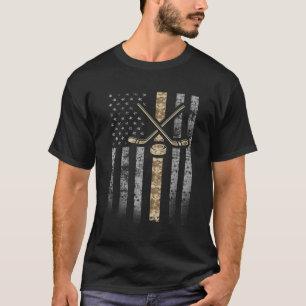Camiseta Bandera de hockey de camuflaje desierto de hockey 