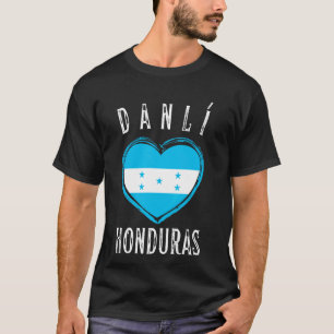 Camiseta Bandera de Honduras Corazón Ciudad Danli