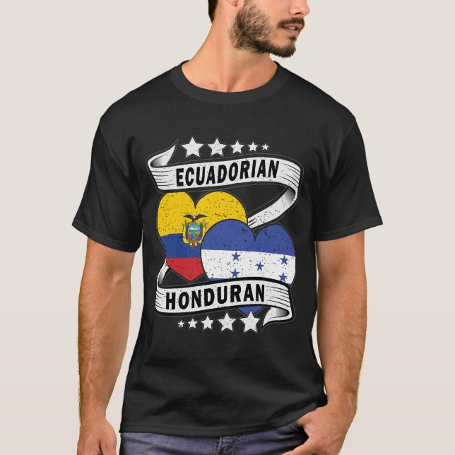 Camiseta Bandera De Honduras Y Ecuador (Anverso)