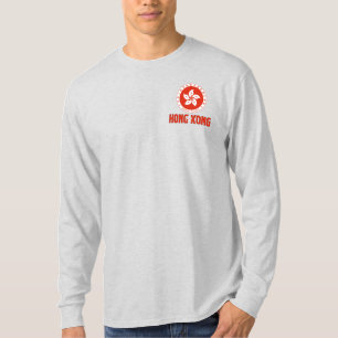 Camiseta Bandera de Hong Kong y Escudo Patriótico