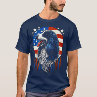 Camiseta Bandera De Hound Afgano Usa Dog Lover Divertido