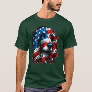 Camiseta Bandera De Hound Afgano Usa Dog Lover Gracioso 2