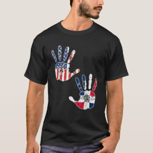 Camiseta Bandera de huella de la República Dominicana en Es