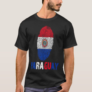 Camiseta Bandera de Huella Digital de Paraguay Me Encanta V