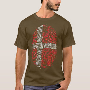 Camiseta Bandera de huellas dactilares danesas de Dinamarca