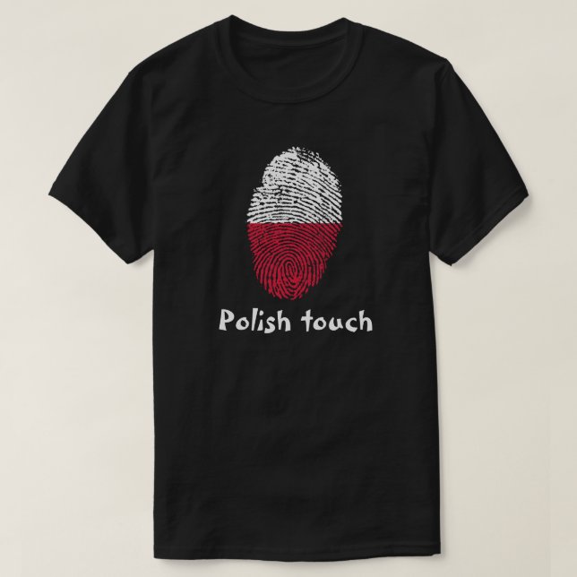Camiseta Bandera de huellas dactilares de Polonia (Diseño del anverso)