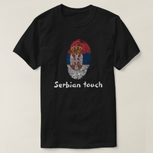 Camiseta Bandera de huellas dactilares de Serbia