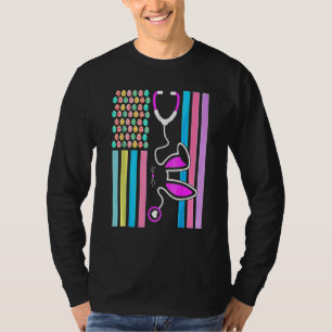 Camiseta Bandera de huevos norteamericanos Stethoscope Médi
