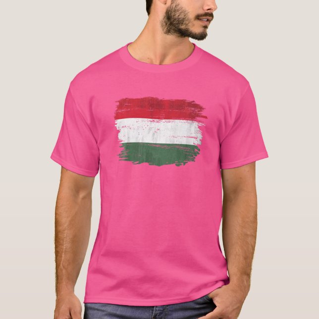Camiseta Bandera De Hungría Vintage Para Húngaro (Anverso)