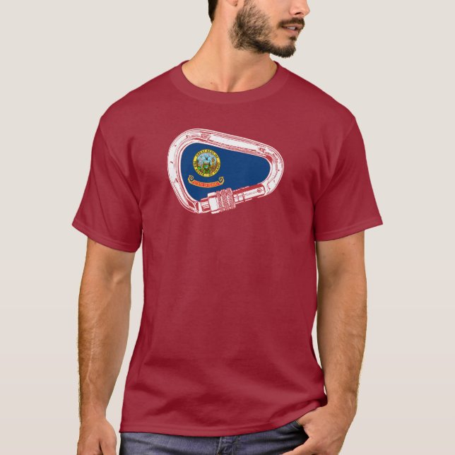 Camiseta Bandera de Idaho Escalando Carabiner (Anverso)