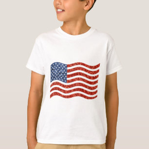 Camiseta bandera de imitación de secuencia de impresión de