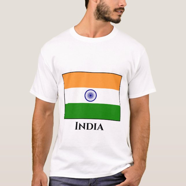 Camiseta Bandera de India (India) (Anverso)