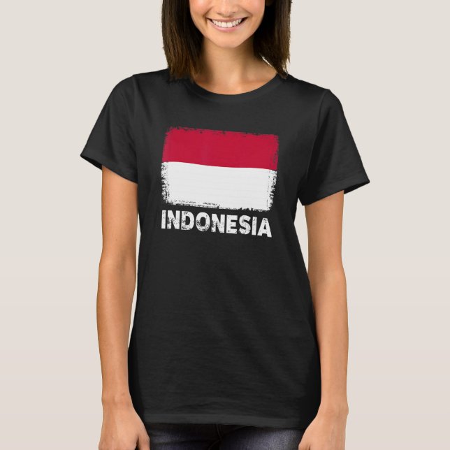 Camiseta Bandera de Indonesia Apoya a las mujeres de Indone (Anverso)