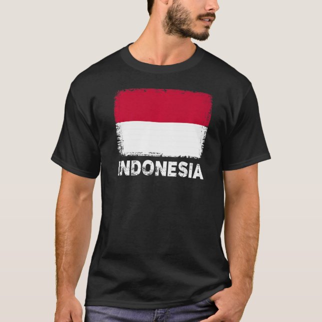 Camiseta Bandera de Indonesia apoya a las mujeres de Indone (Anverso)