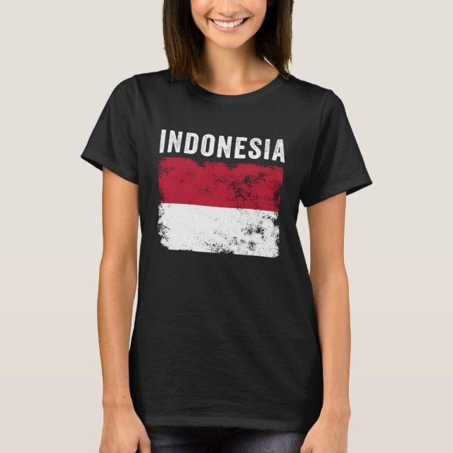 Camiseta Bandera de Indonesia Hombres mujeres niños indios (Anverso)