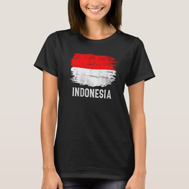 Camiseta Bandera De Indonesia Vintage Para Indonesio (Anverso)