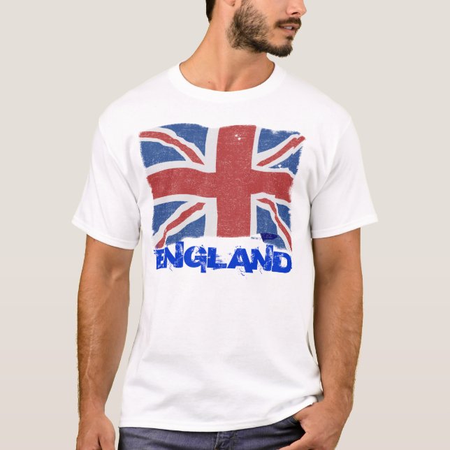 Camiseta Bandera de Inglaterra del vintage (Anverso)