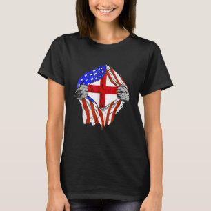 Camiseta Bandera de Inglaterra EEUU América Raíces Inglesas