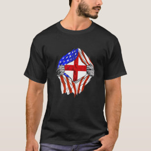 Camiseta Bandera de Inglaterra USA América Raíces Inglesas