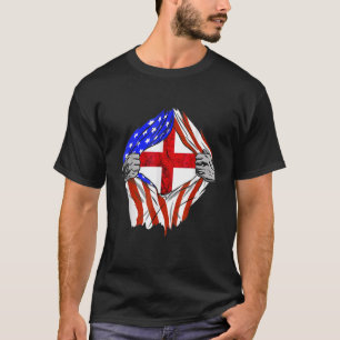 Camiseta Bandera de Inglaterra USA América Raíces Inglesas