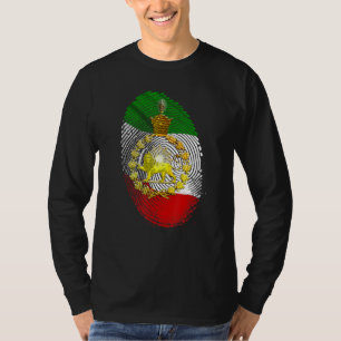 Camiseta Bandera de Irán con corona Pahlavi y huella dactil