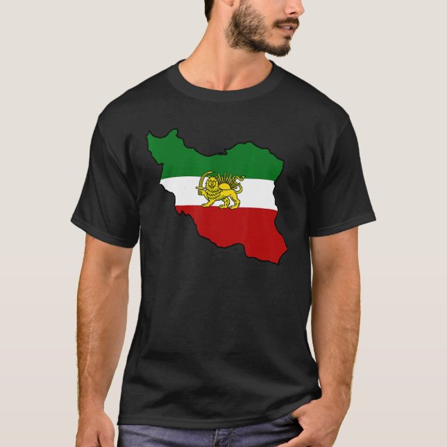 Camiseta Bandera de Irán con león iraní (Anverso)