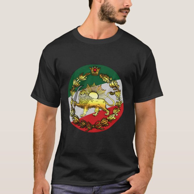 Camiseta Bandera De Irán Con León Y Corona (Anverso)