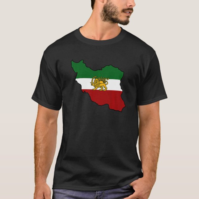 Camiseta Bandera de Irán con un león (Anverso)