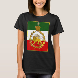 Camiseta bandera de Irán león dorado Pahalvi Shir va Khorsh