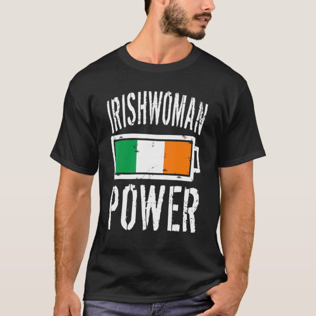 Camiseta Bandera de Irlanda Batería de energía de irlandesa (Anverso)