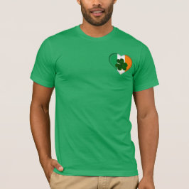 Camiseta Bandera de Irlanda Corazón con Shamrock St. Patric