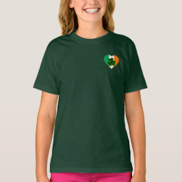 Camiseta Bandera de Irlanda Corazón con Shamrock St. Patric