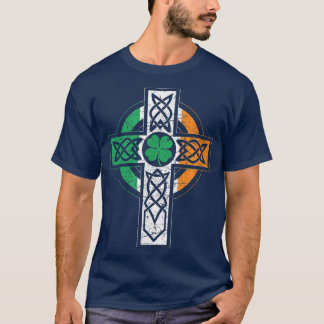 Camiseta Bandera de Irlanda de la Cruz Celta Irlandesa Knot