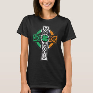 Camiseta Bandera de Irlanda de la Cruz Celta Irlandesa Knot