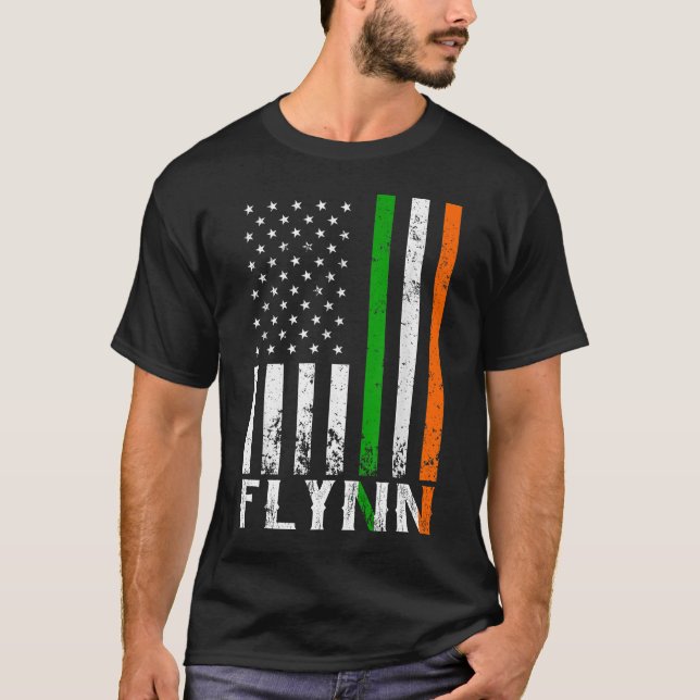 Camiseta Bandera de Irlanda de la familia irlandesa FLYNN (Anverso)
