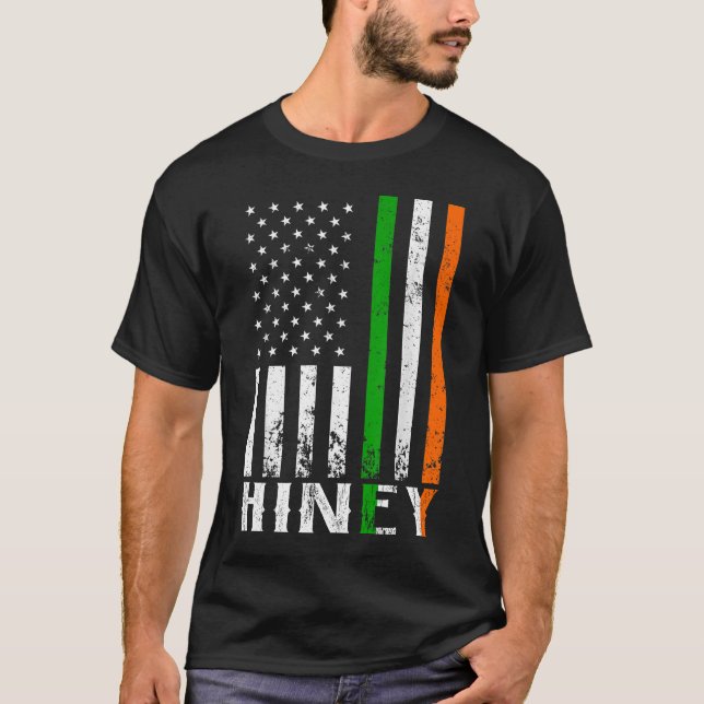 Camiseta Bandera de Irlanda de la familia irlandesa HINEY (Anverso)