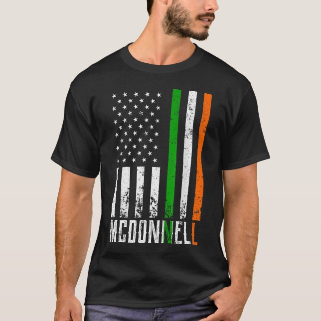 Camiseta Bandera de Irlanda de la familia irlandesa MCDONNE (Anverso)