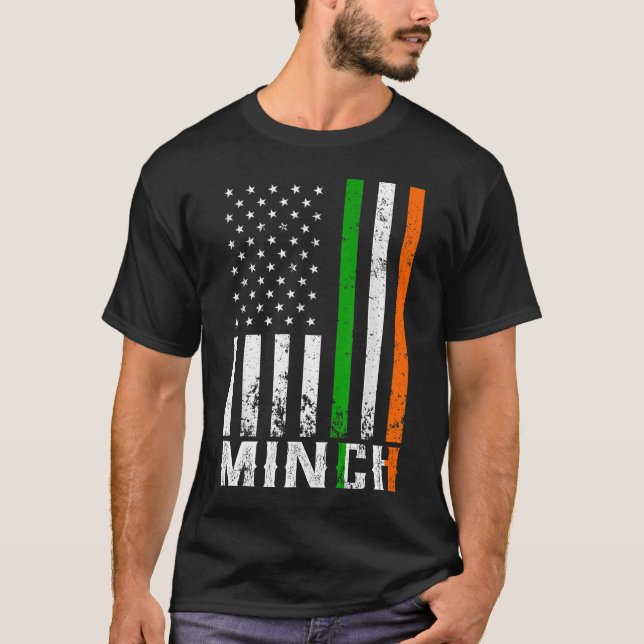 Camiseta Bandera de Irlanda de la familia irlandesa MINCH (Anverso)