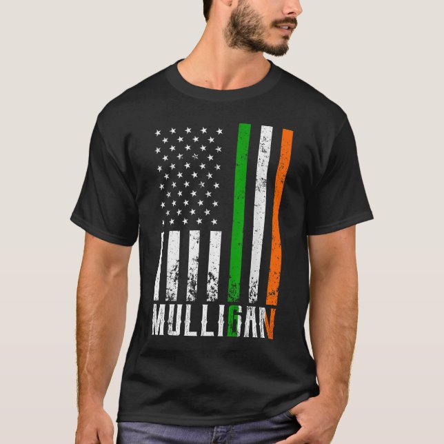 Camiseta Bandera de Irlanda de la familia irlandesa MULLIGA (Anverso)