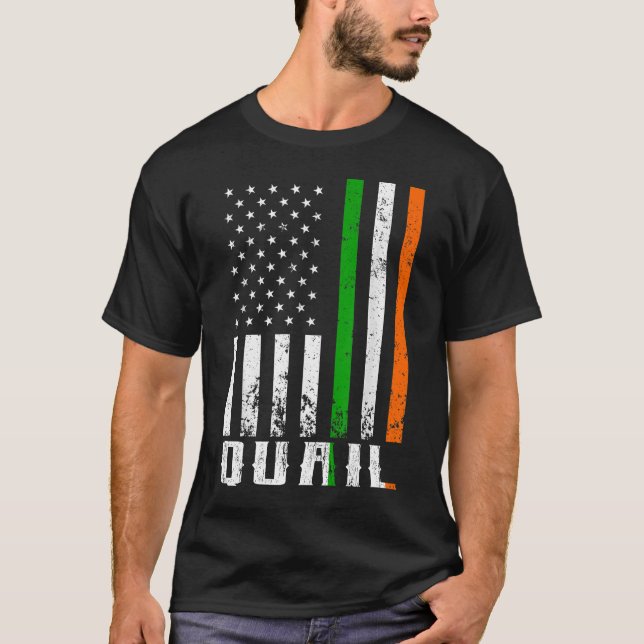 Camiseta Bandera de Irlanda de la familia irlandesa QUAIL (Anverso)