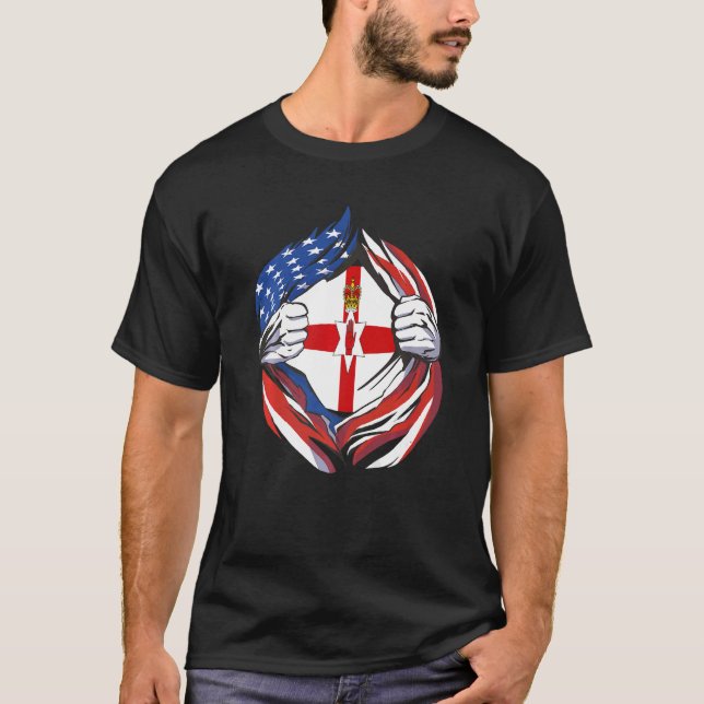Camiseta Bandera de Irlanda del Norte Norteamérica Orgullos (Anverso)