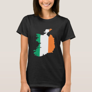 Camiseta bandera de Irlanda en contorno de Irlanda Irlanda
