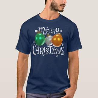 Camiseta Bandera de Irlanda Merry Christmas Balls Irish Pat