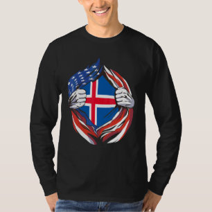 Camiseta Bandera de Islandia Estadounidense Orgulloso De Mi