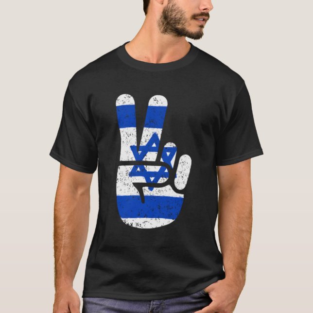 Camiseta Bandera de Israel Signo de Gran Paz V Símbolo de D (Anverso)